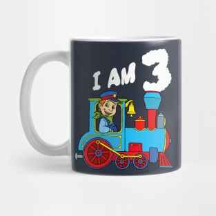 I Am 3 Train Locomotive 3rd Birthday Mug